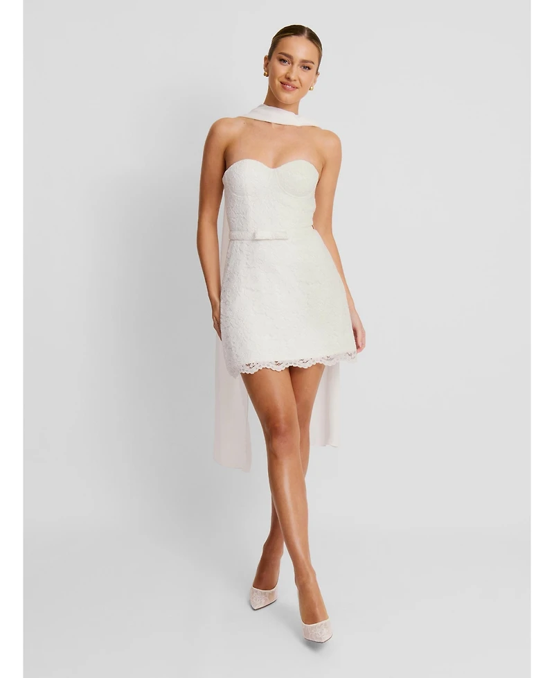 Six Stories Women's Lace Bandeau Corset Mini Dress