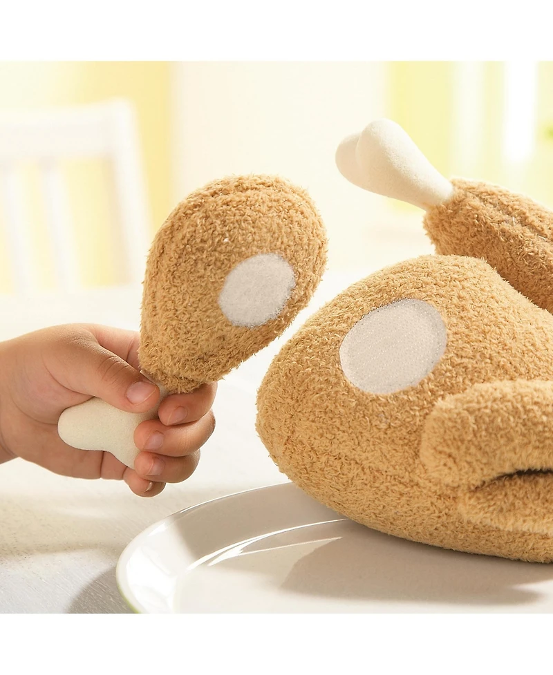 Haba Roast Chicken Soft Play Food, Pretend Play Toys for Kids Kitchen, 5-Piece Food Toys Set from Quality Fabric with Detachable Sections, Ages 3+