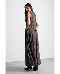 Warehouse Women's Printed Chiffon Tiered Maxi Dress