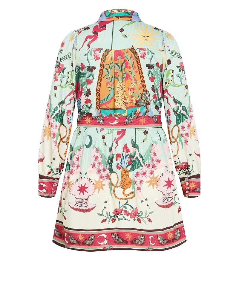 City Chic Women's Ezra Dreamscape Print Mini Dress