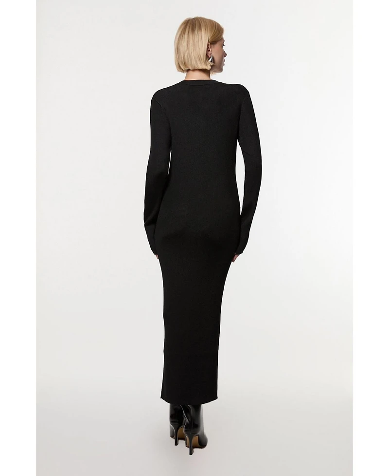 Karen Millen Women's Button Through Ribbed Maxi Dress