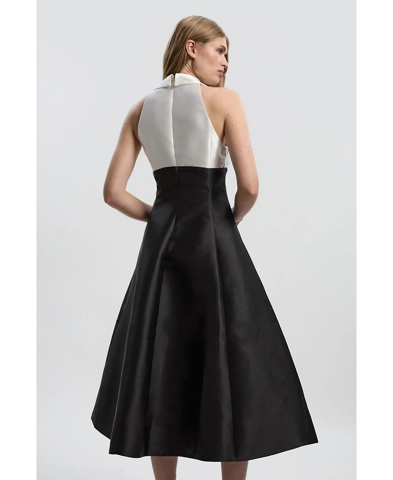 Karen Millen Women's Twill Contrast Tux Tailored Dress