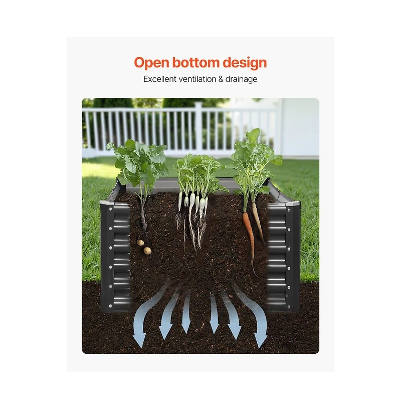 Slickblue 6x3x1.4 ft Galvanized Metal Raised Garden Bed