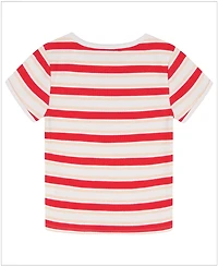 Calvin Klein Girls' 7-16 Striped Round Neck T-Shirt