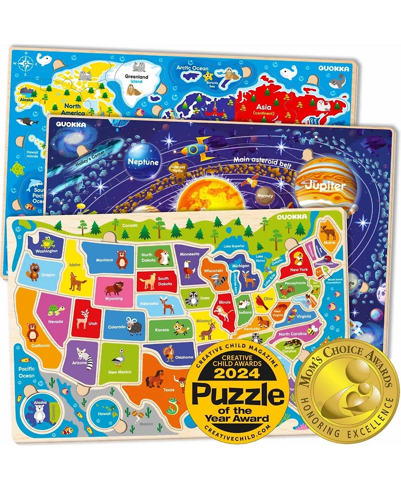 Quokka Puzzles for Kids Ages 4-6 - 3 Set Toddler Kids Puzzles Ages 3-5