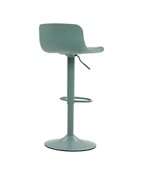 Streamdale Bar Stools Set of 2 - Adjustable Swivel Pu Leather Kitchen Island Chairs - Mint Green