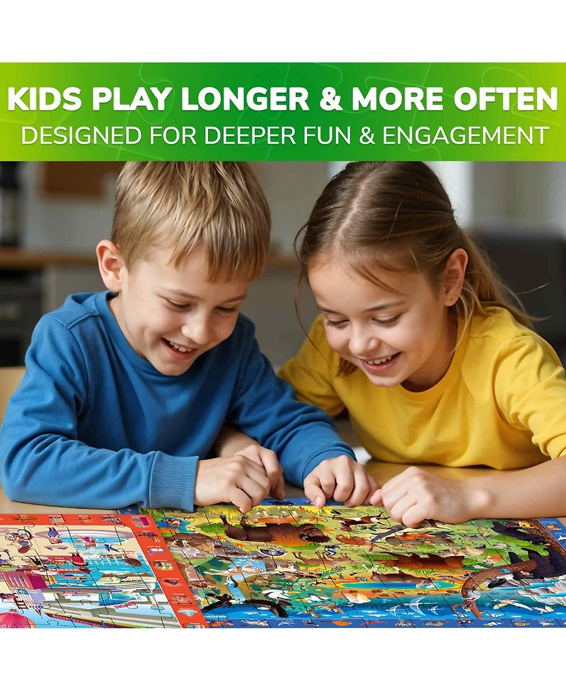 Quokka 4 x 60 Pieces Puzzles for Kids Ages 4-6 - Educational Search & Find Toy