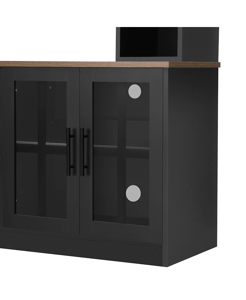 Streamdale Furniture Entertainment Center with Bookshelves & Electric Fireplace for TVs up to 80