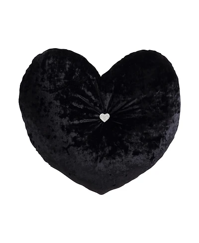 Betsey Johnson Velvet Heart Novelty Decorative Pillow, 18" X 18"