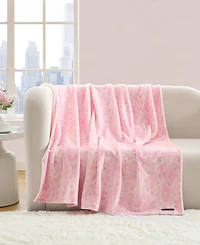 Betsey Johnson Betsey Damask Printed Plush Throw, 70" X 50"