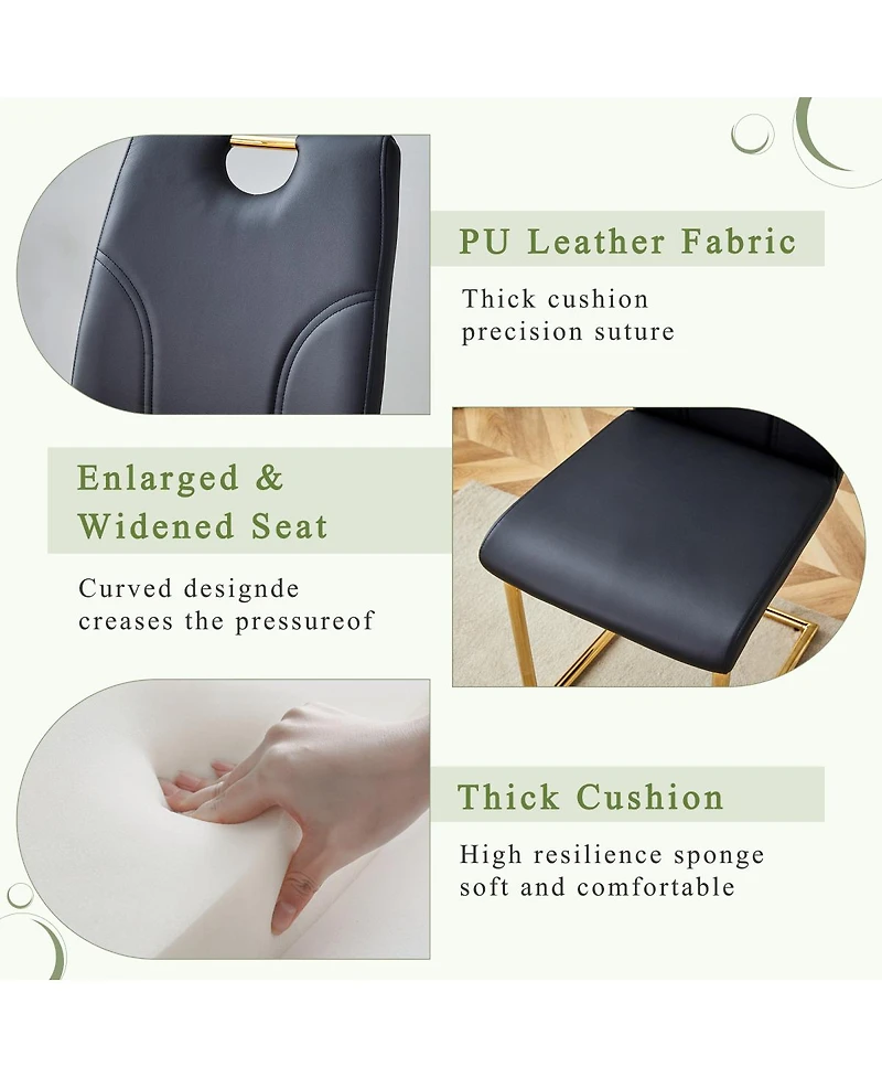 Streamdale Furniture Streamdale Marble-patterned glass dining set with gold accents: 63-inch foldable table & 4 armchairs