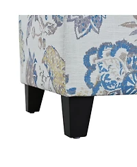 Streamdale Furniture Luxury Storage Ottoman with Floral Fabric & Hidden Compartment