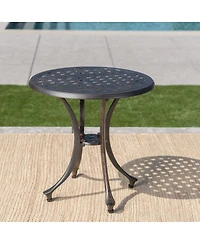 Streamdale Furniture Cast Aluminum Bronze Finish Lattice Design Side Table