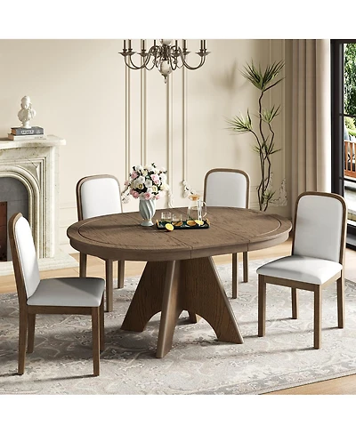 Streamdale Furniture Vintage Extendable Dining Table Set for 4-6