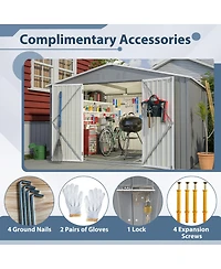 Streamdale Furniture Streamdale 10x8 Ft Outdoor Tool Storage Shed, All Weather Metal Shed