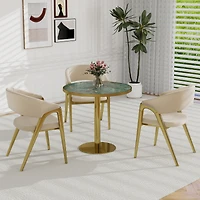 Streamdale Furniture Round Modern Dining Table 31.5" Faux Marble Top Bistro Tulip Table
