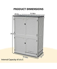 Streamdale Furniture Streamdale Rust Proof Resin Garden Equipment Storage - Weatherproof, Spacious, Uv Resistant