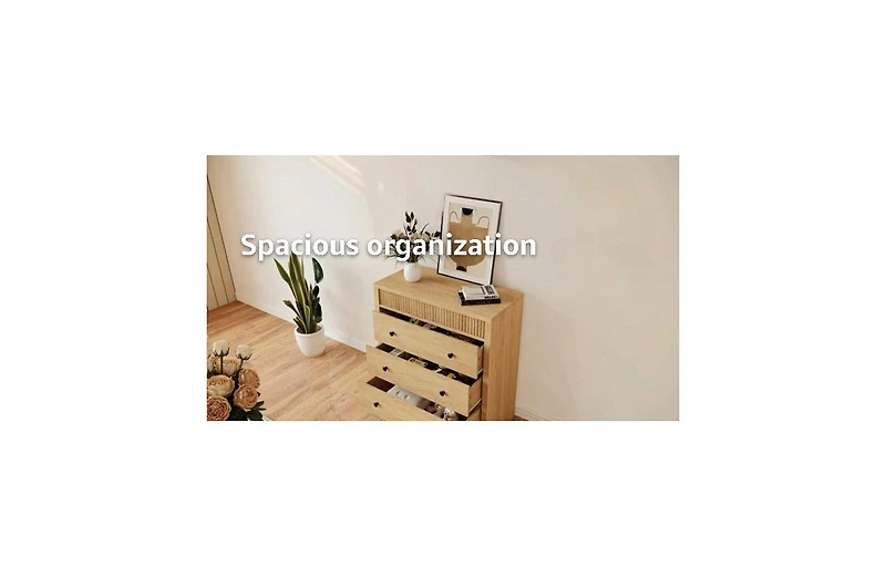 gaomon 3 Drawer Dresser for Bedroom, Fluted Chest of Drawers, Modern Wooden Nightstand Storage Cabinet