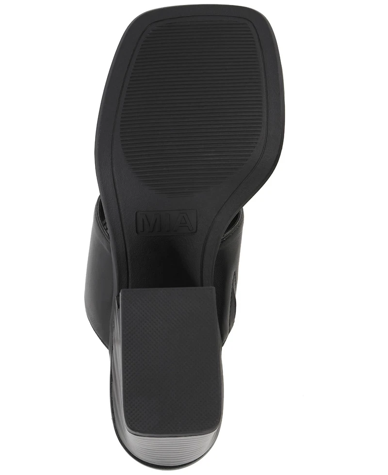 Mia Women's Fawn Block Heel Slip-On Dress Sandals
