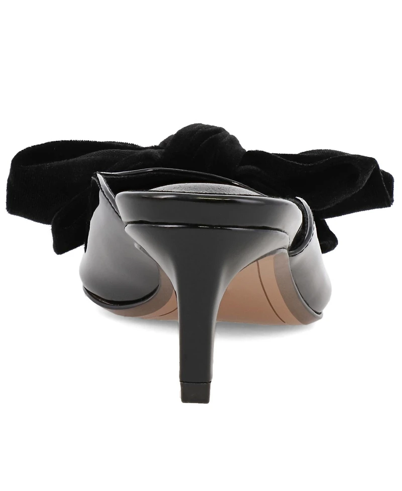 Mia Women's Chantelle Bow Pointed Toe Mule Pumps