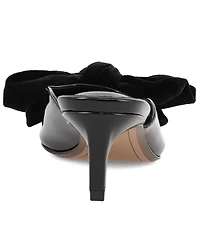 Mia Women's Chantelle Bow Pointed Toe Mule Pumps