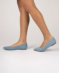 Journee Collection Women's Minnah Knit Pointed Toe Dress Flats