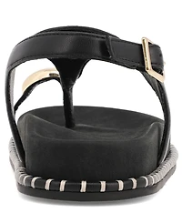 Mia Women's Leilah Slingback Buckle-Strap Round-Toe Thong Sandals