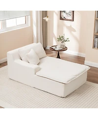 Streamdale Furniture Streamdale Right Armrest Chaise Lounge Sofa Bed, Oversized Sleeper Chair for Living Room