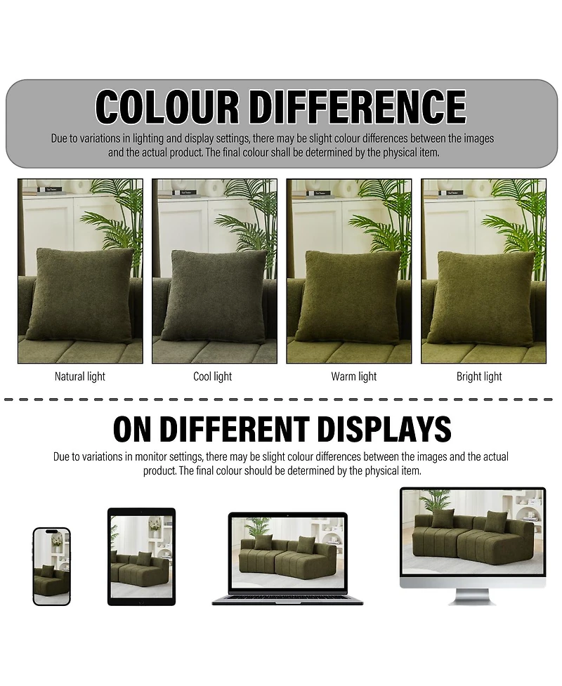 Streamdale Furniture Chenille Curved Sectional Sofa with 8 Pillows and Modular Seats