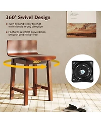 Gymax Swivel Dining Chair Set of 4 Farmhouse Wooden Kitchen Chairs Armless Side Chairs