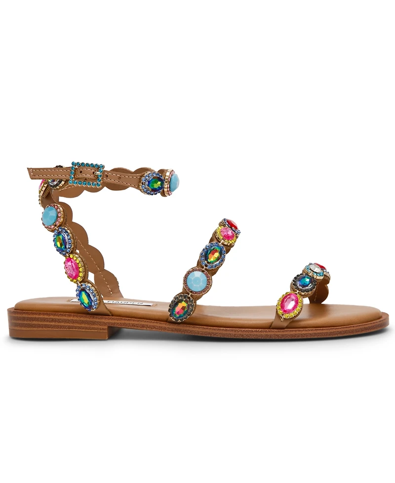 Steve Madden Women's Tawnie Gemstone Round Toe Flat Sandals
