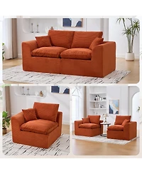 Streamdale Furniture Modular Sectional Sofa Cloud Couch, Comfy Modern 2 Seater with Removable Cushion Covers