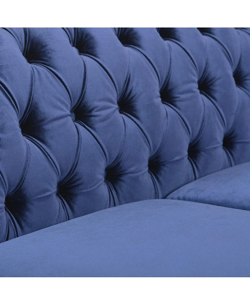 Streamdale Furniture Chesterfield Velvet Sofa with Button Tufting & Nailhead Accents