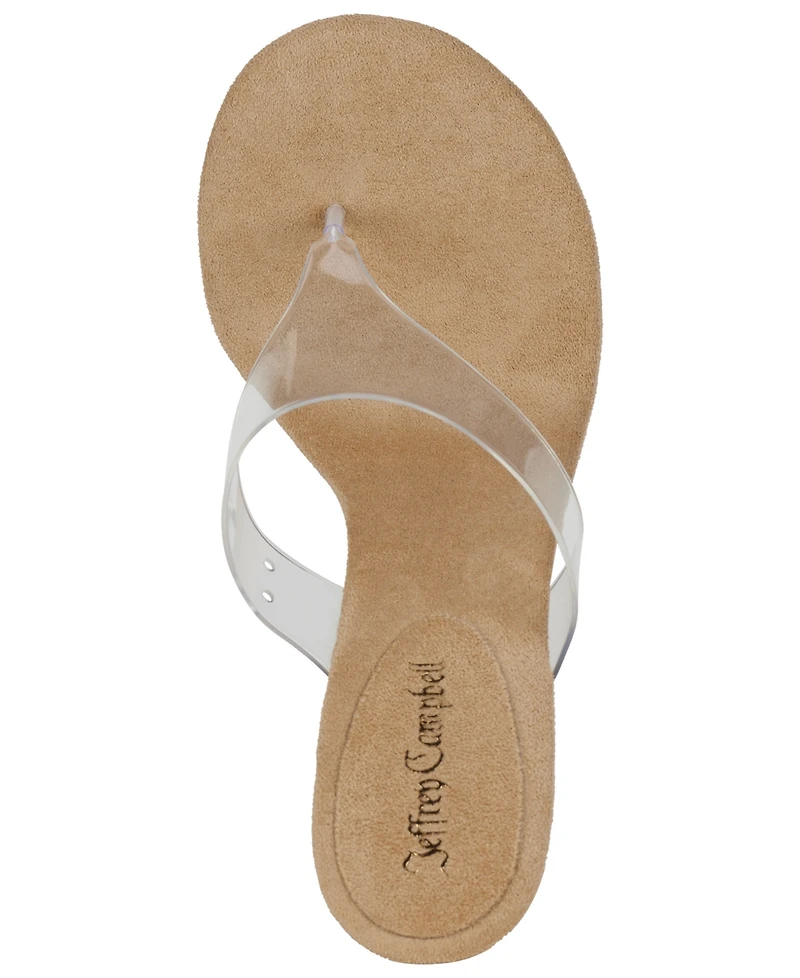 Jeffrey Campbell Women's Persistent Vinyl-Thong Wedge Heel Sandals