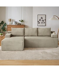 Streamdale Furniture L-Shaped Cloud Sectional Sofa, Camel