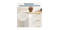 gaomon Fluted Dresser for Bedroom, Tall Chest of Drawers with 6 Storage Drawers, Modern Wood Clothing Organizer Cabinet