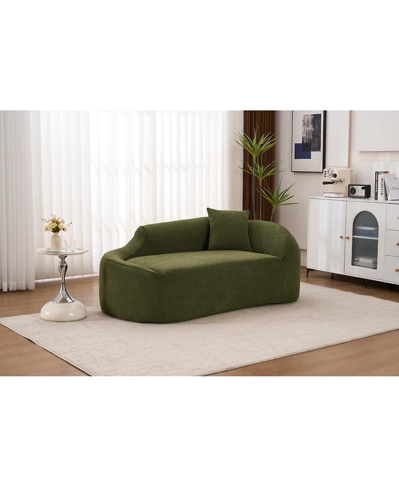 Streamdale Furniture Compression Curved Chaise Longue Indoor, Modern Chenille Loveseat Couch