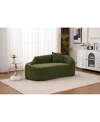 Streamdale Furniture Compression Curved Chaise Longue Indoor, Modern Chenille Loveseat Couch