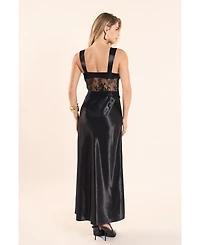 endless rose Women's Lace trim sleevesless midi dress