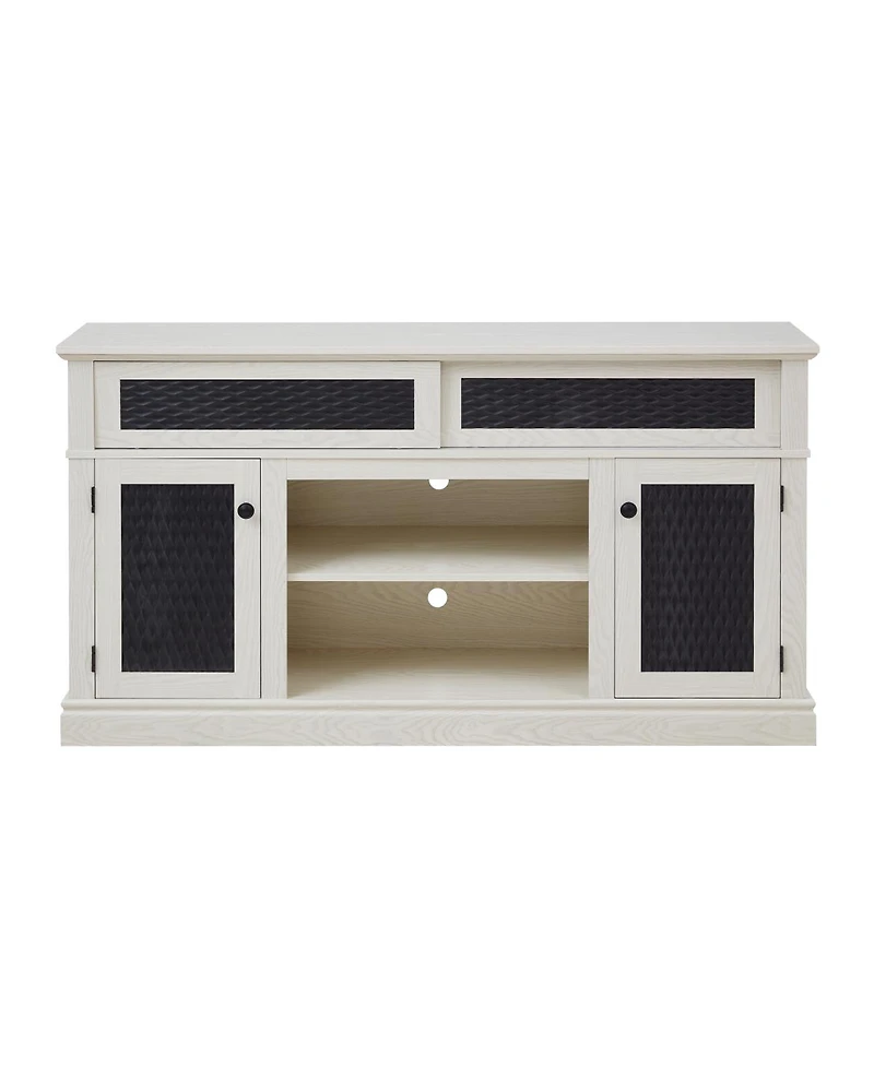 Streamdale Furniture Embossed Pattern Tv Stand with Storage, 58.27"W