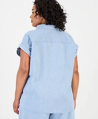 Jones New York Plus Cuffed Sleeve Shirt