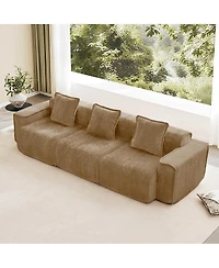 Streamdale Furniture Deep Seat Modular 3-Seat Boneless Sofa with French Edge Piping