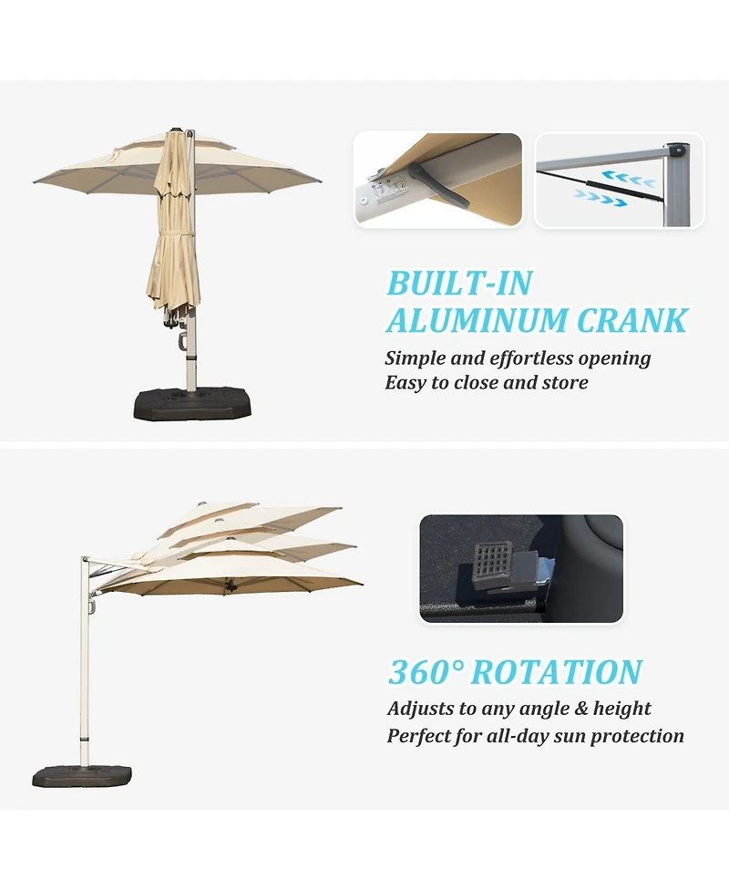 Mondawe Round Cantilever Umbrella with Center Pole