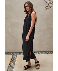 Ocean+Main Plus Sleeveless Gauze Midi Dress with Pockets