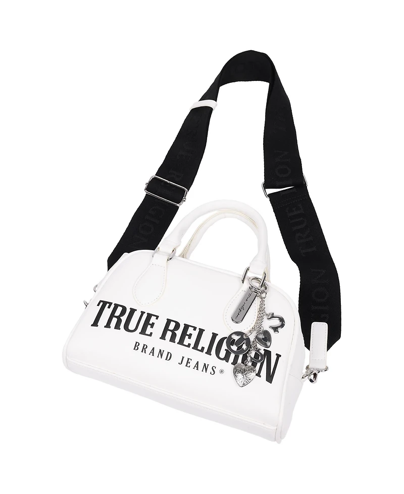 True Religion Bombe Logo Satchel with Charm