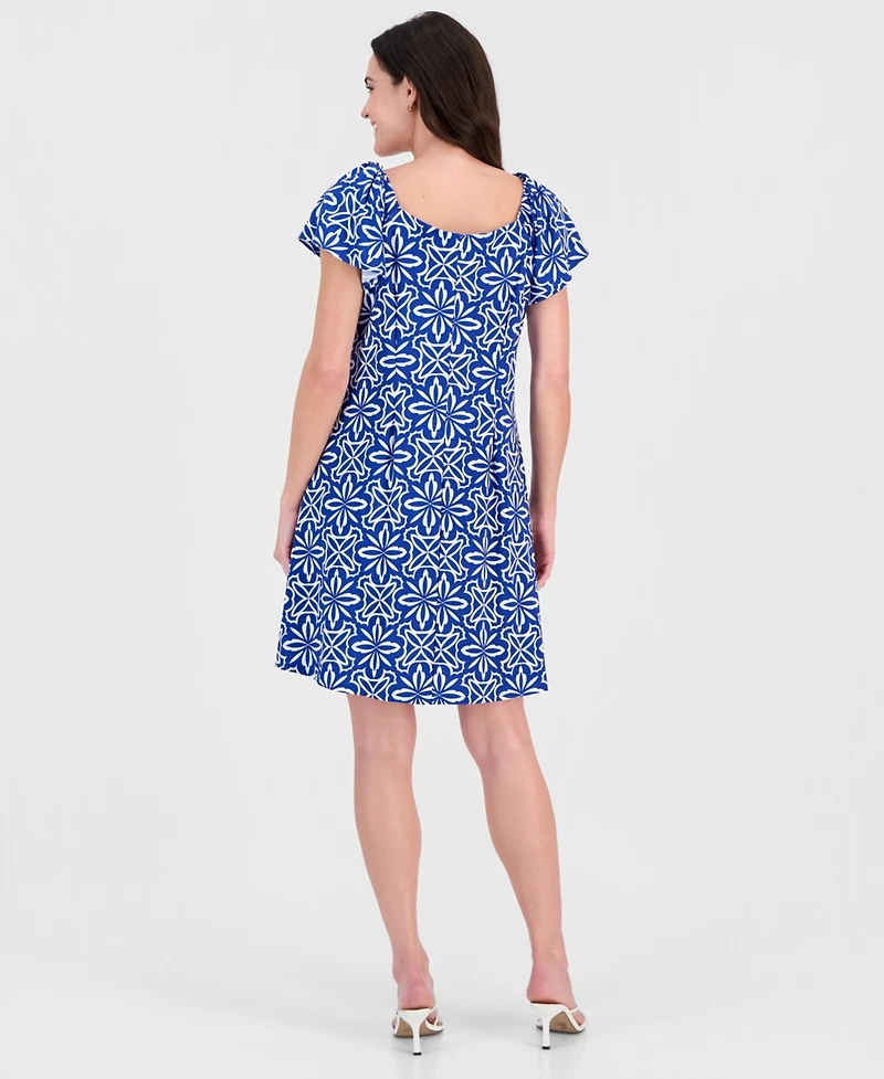 Robbie Bee Women's On/Off Shoulder Short-Sleeve A-Line Mini Dress