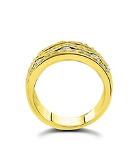 Macy's 1 3/8 Cttw 3mm Round Cut Pave Cubic Zirconia Stones 3 Row Band Ring