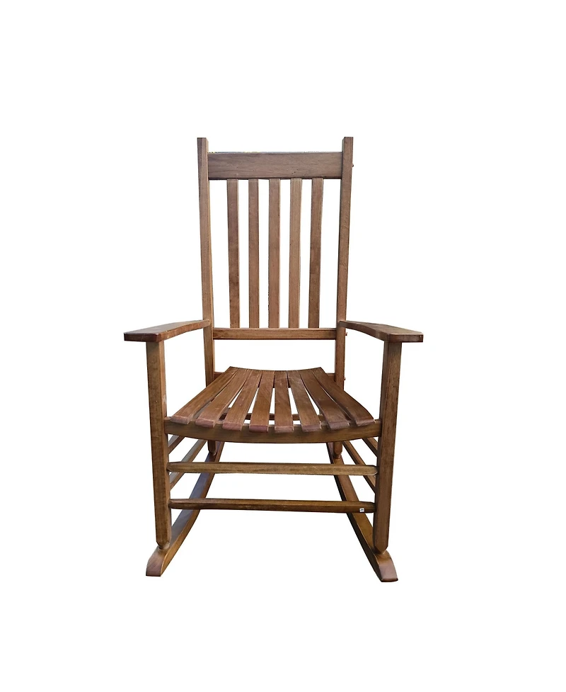 Flynama Solid Hardwood Rocking Chair for Balcony Porch Wide Seat Armrest Capacity