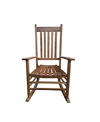 Flynama Solid Hardwood Rocking Chair for Balcony Porch Wide Seat Armrest Capacity