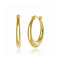 14K Gold Plated Large Hoop Earrings